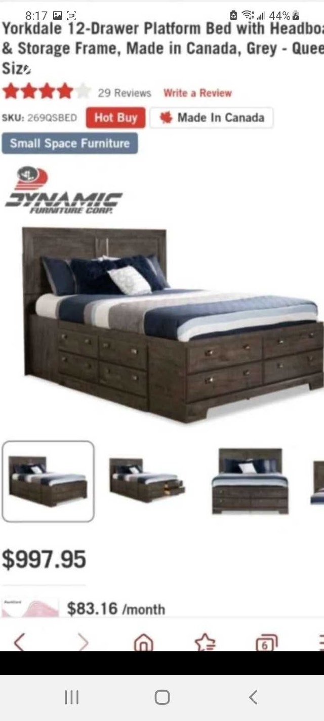 Queen Bed Set - Frame with Storage, Dresser, Mirror, moving sale - photo 2