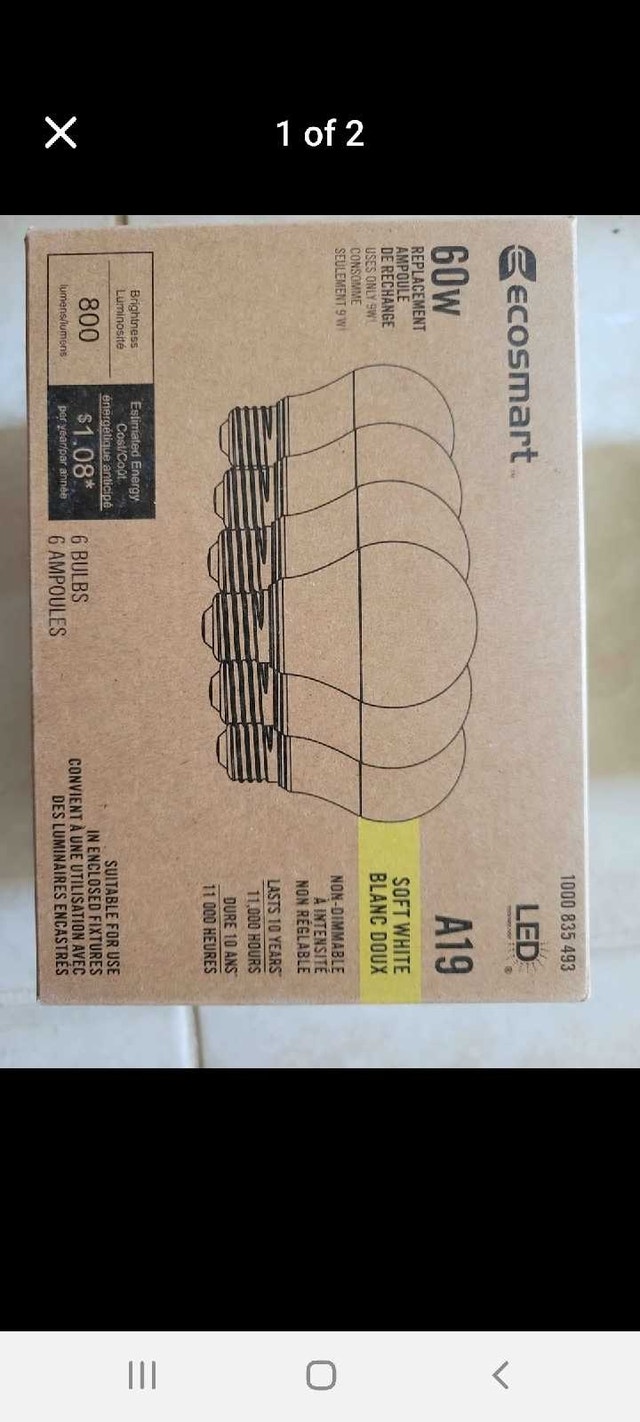 $1 each bulb A19 light bulb