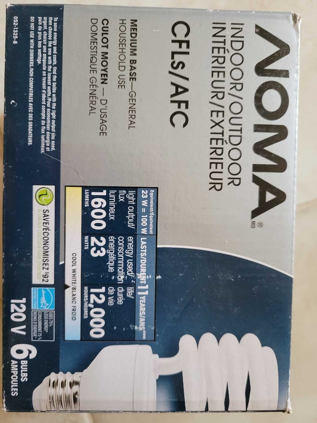 NOMA CFL Light Bulb $2 each bulb