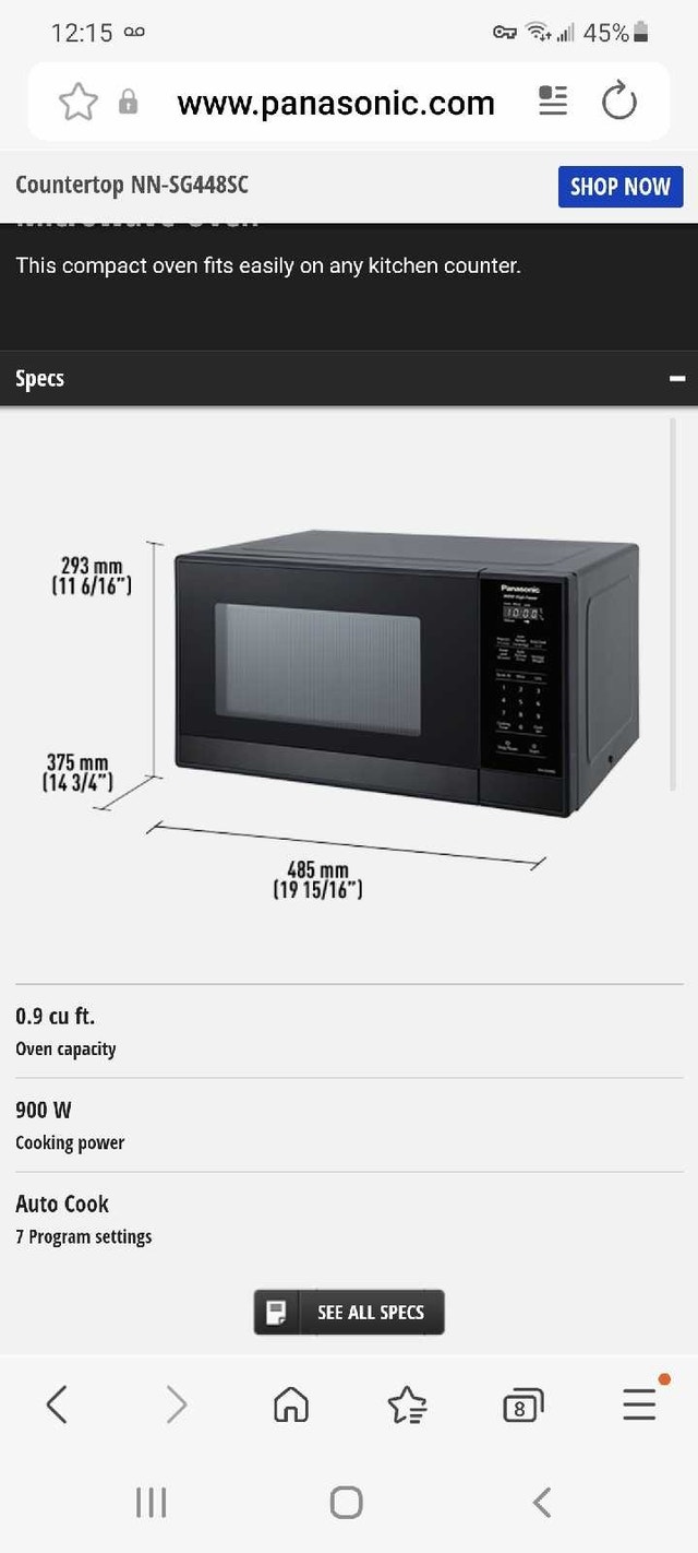 Panasonic Microwave NN-SG448B - photo 4