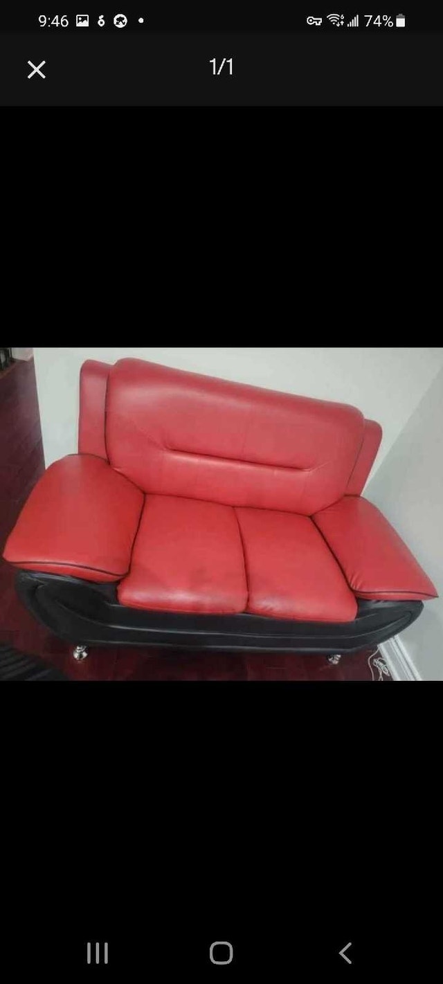 Red faux Leather Chair Moving sale