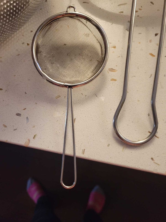 Used Stainless Steel Strainer - 8cm Diameter  Moving sale