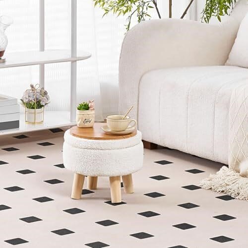 Wimarsbon Storage Ottoman, Modern Round Footrest - photo 2