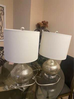 Set of Designer Mercury Glass Gold Speckled Lamps (Set of 2) - photo 2