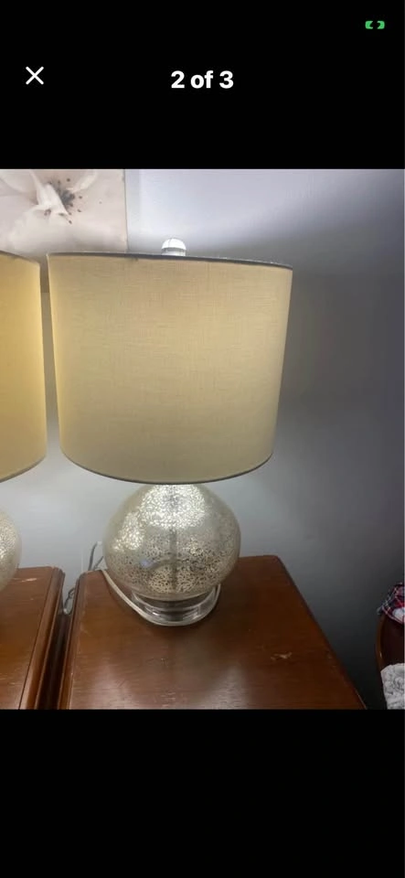 Set of Designer Mercury Glass Gold Speckled Lamps (Set of 2) - photo 3