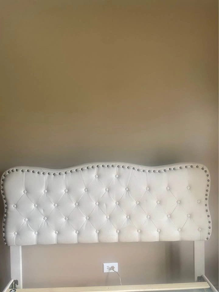 Full Size Tan Upholstered Bed Frame - photo 2