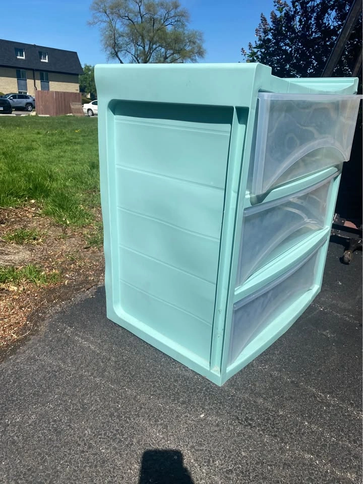 3-Drawer Teal Plastic Storage 22”w x 15”d x 25”h - photo 3