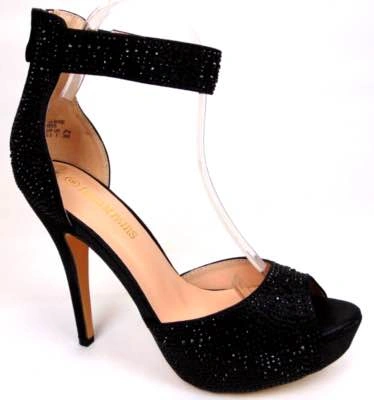 New Dream Paris Black Sparkle Heels Sz. 6 - photo 4