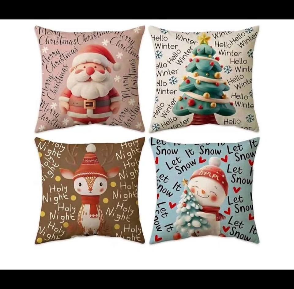 New Hunken 18x18 inch Christmas Pillow Covers - Set of 4