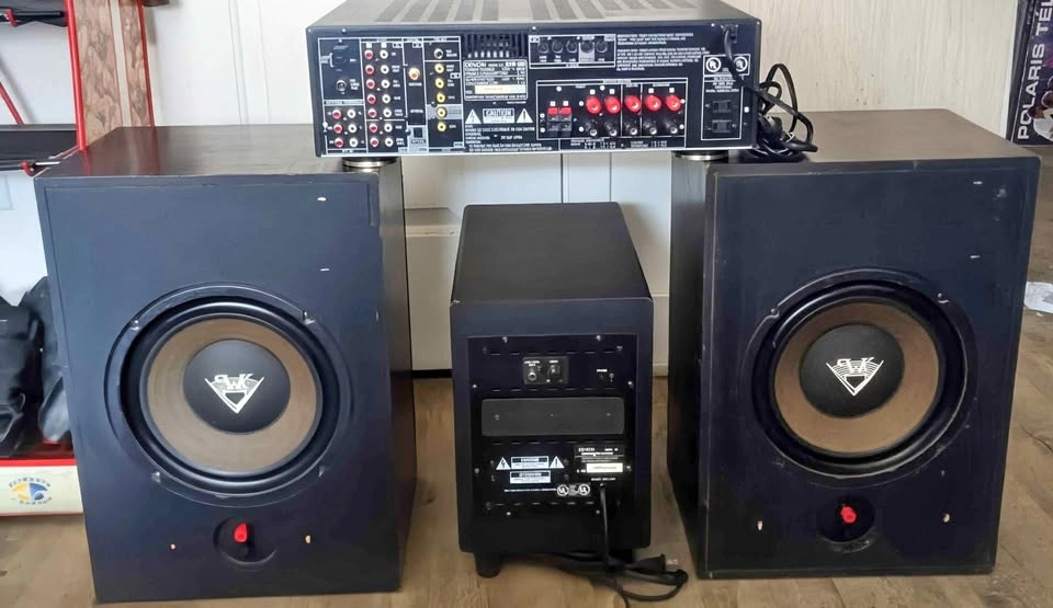 Denon Receiver, Klipsch Speakers, Denon Subwoofer