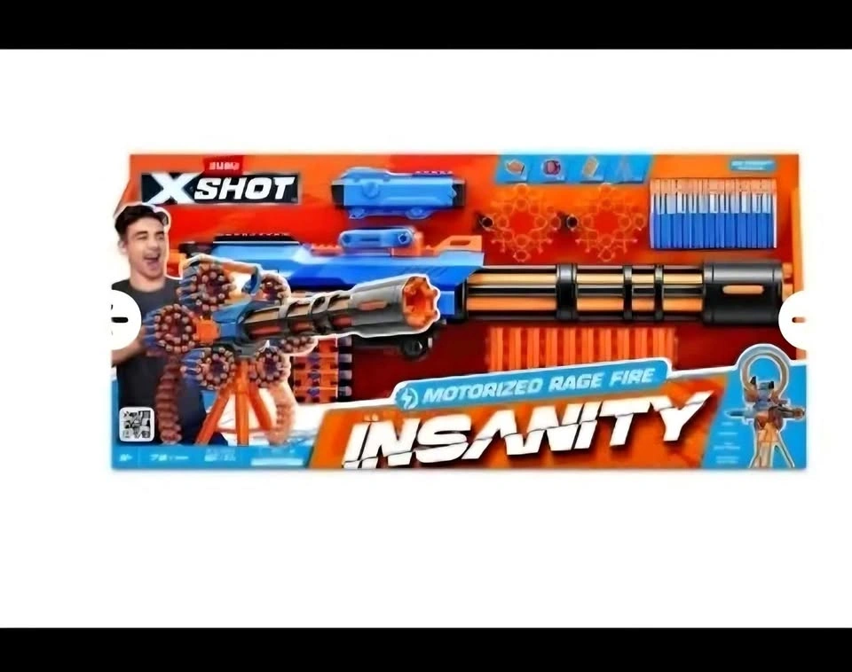 New X-Shot Excel Insanity Motorized Rage Fire Gatlin Blaster