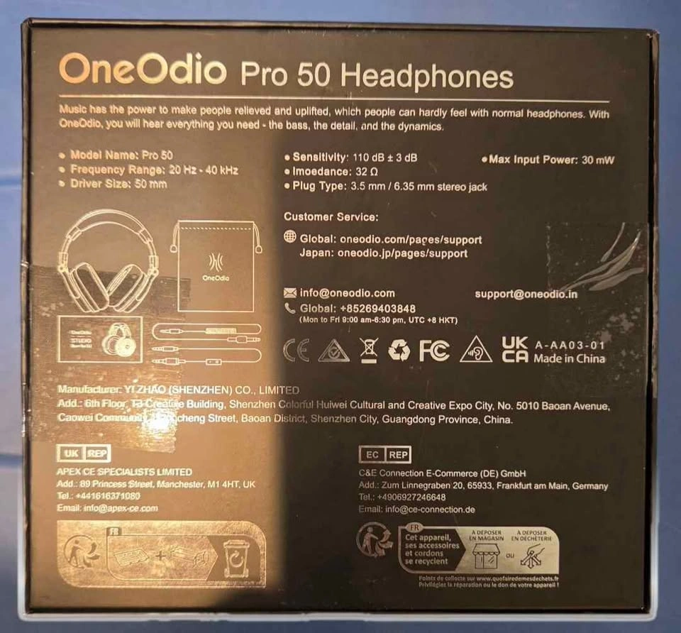 New OneOdio Hi-Res Professional Studio DJ Headphones - photo 4