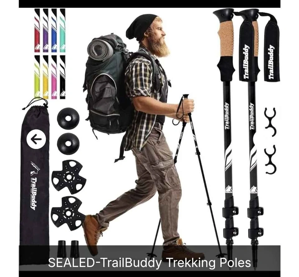 New TrailBuddy Trekking Hiking Poles - Black