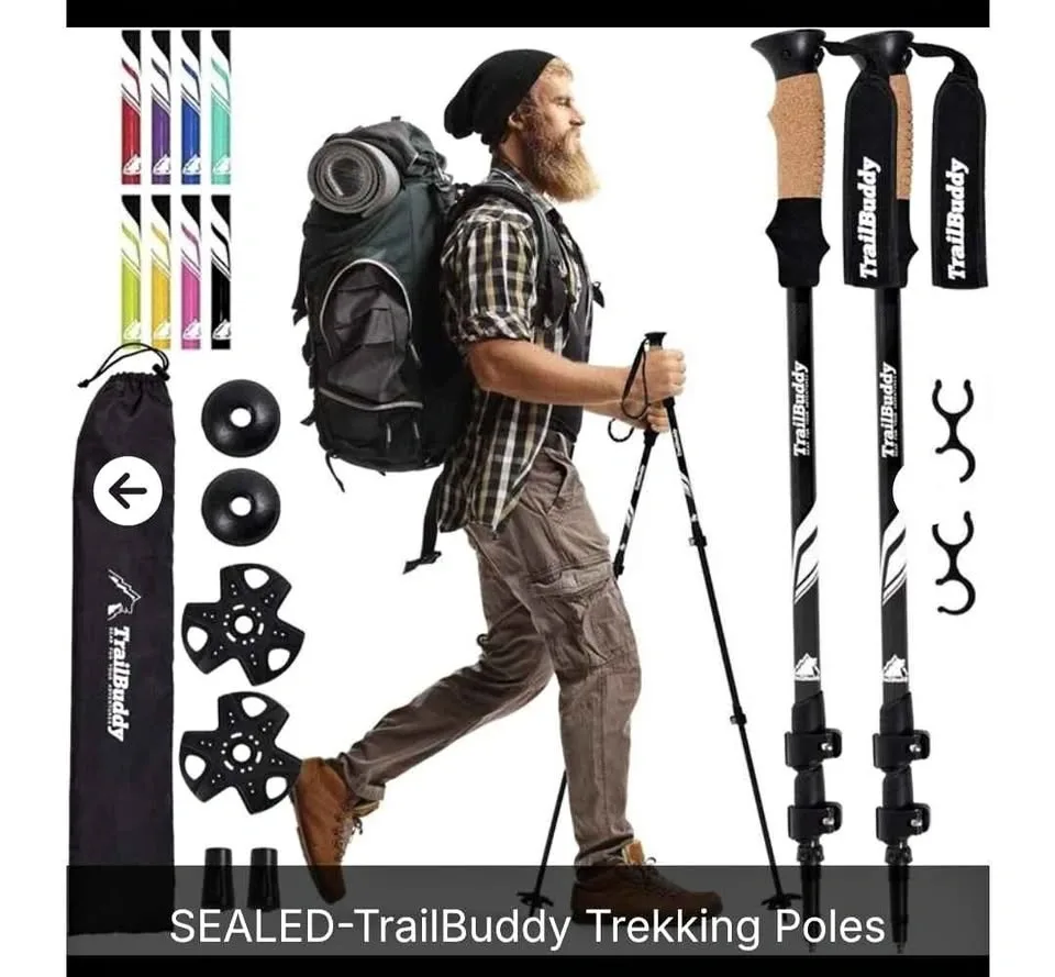 New TrailBuddy Trekking Hiking Poles - Black