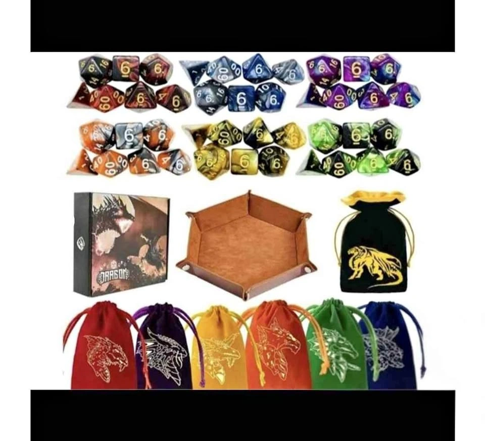 New REZIPO 6 Sets of Dice for Dungeons and Dragons
