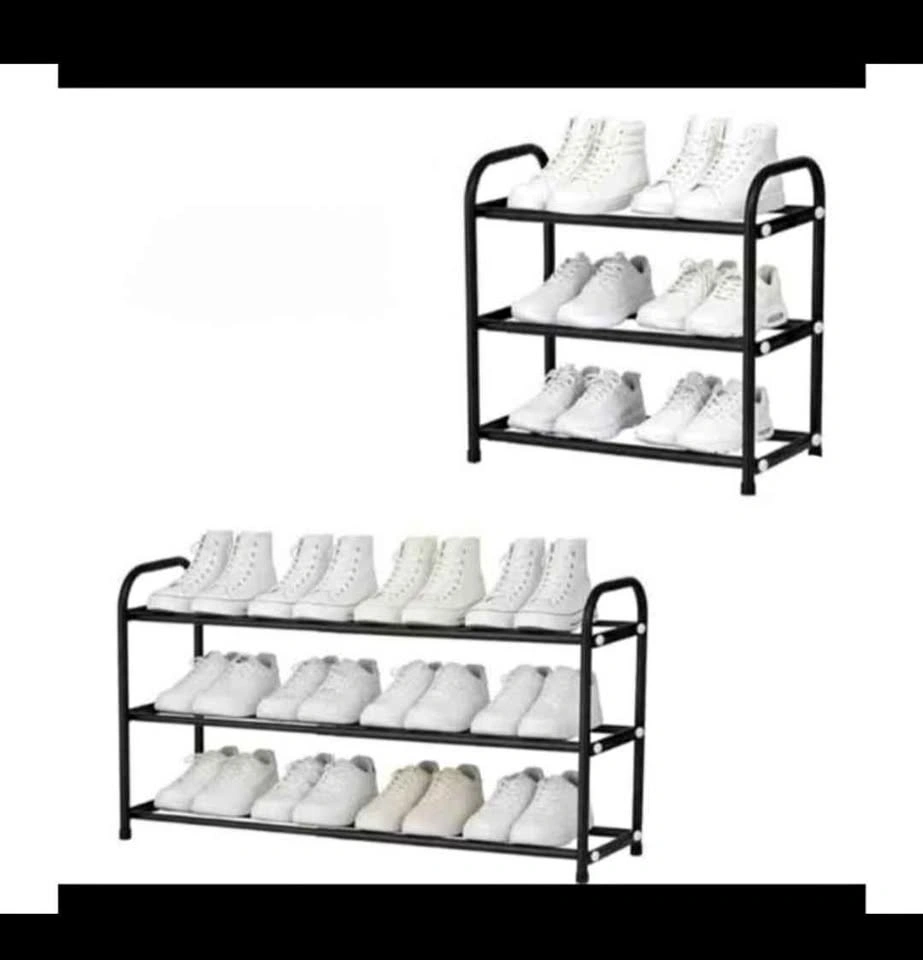 New ASULUPHY Black Expandable Shoe Rack 3 Tier
