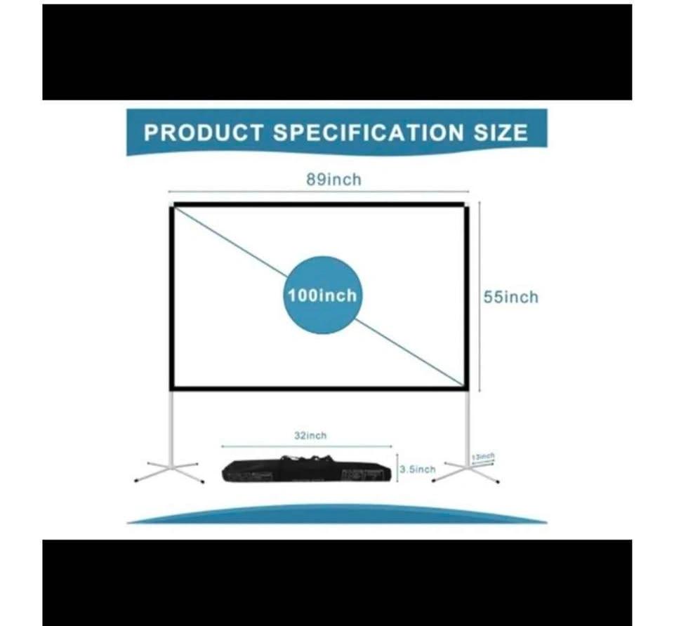 New AODIOU 100 inch Portable Projector Screen Stand Set - photo 2
