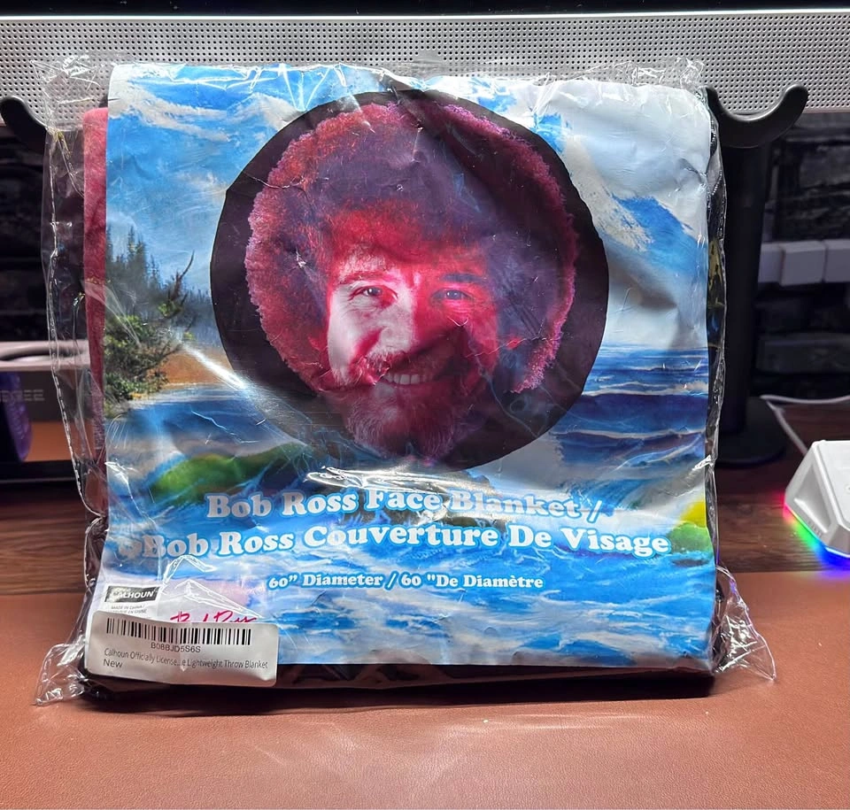 Bob Ross Face Blanket