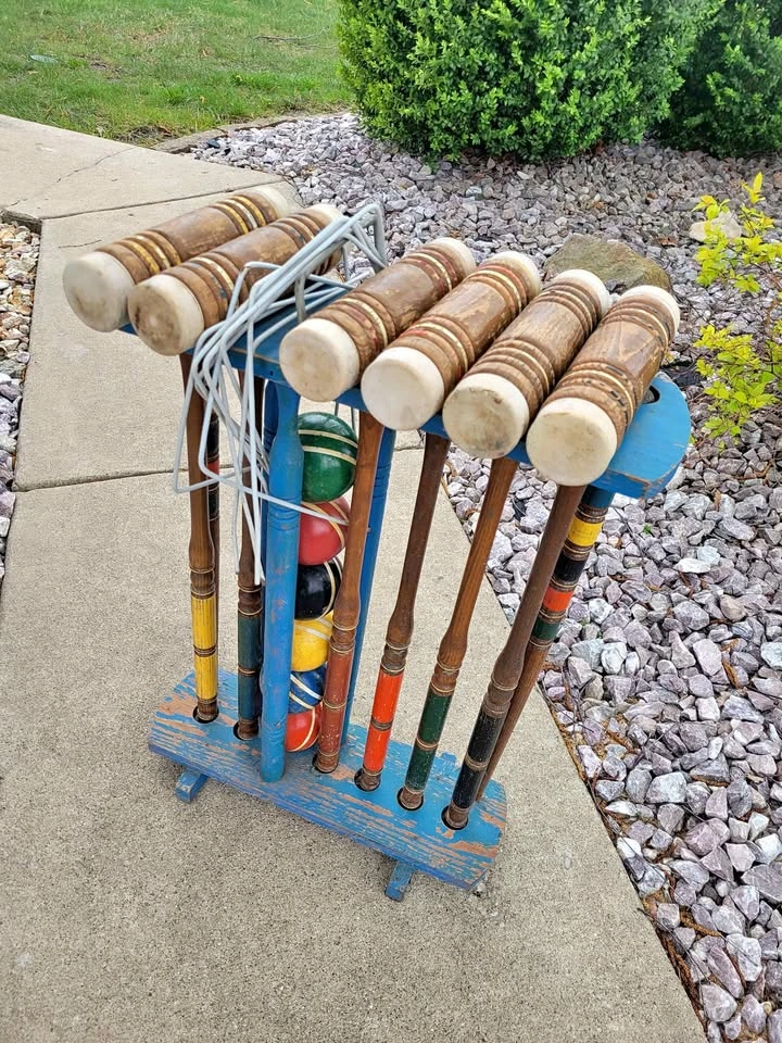 Vintage Wooden Croquet Set