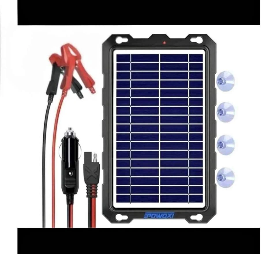 New POWOXI 7.5W Solar Panel Battery Charger & Maintainer