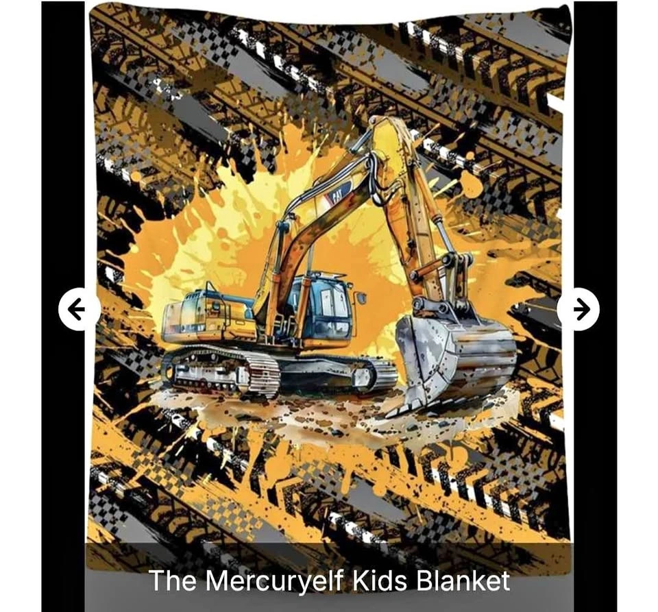 New Mercuryelf Excavator Construction Themed Blanket