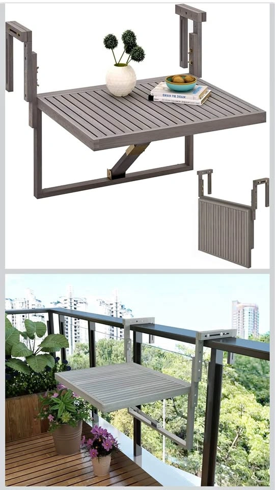 REAL WOOD Toronto Folding Balcony Table