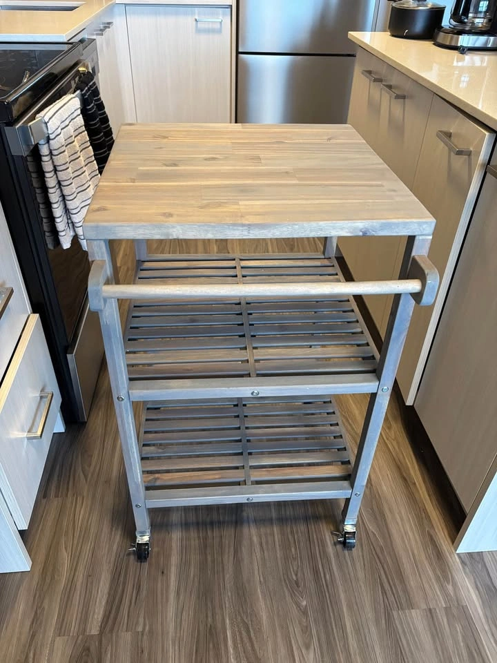 3 Tier Acacia Hardwood Kitchen Cart - photo 2