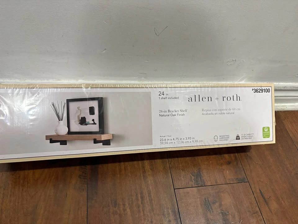 Wood wall mounted shelf