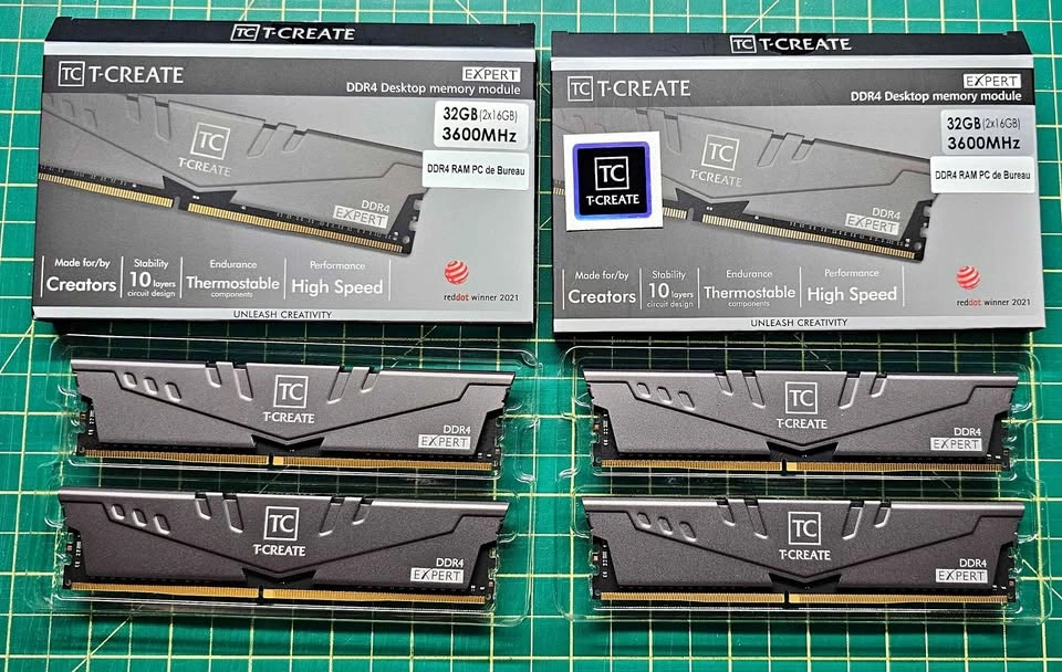 64GB (4x16GB) DDR4 3600MHz CL18 RAM - TEAMGROUP T-CREATE