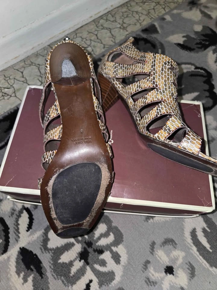 Women's Aquatalia Leather Made in Italy Snakeskin Heels Sz 8 - photo 5