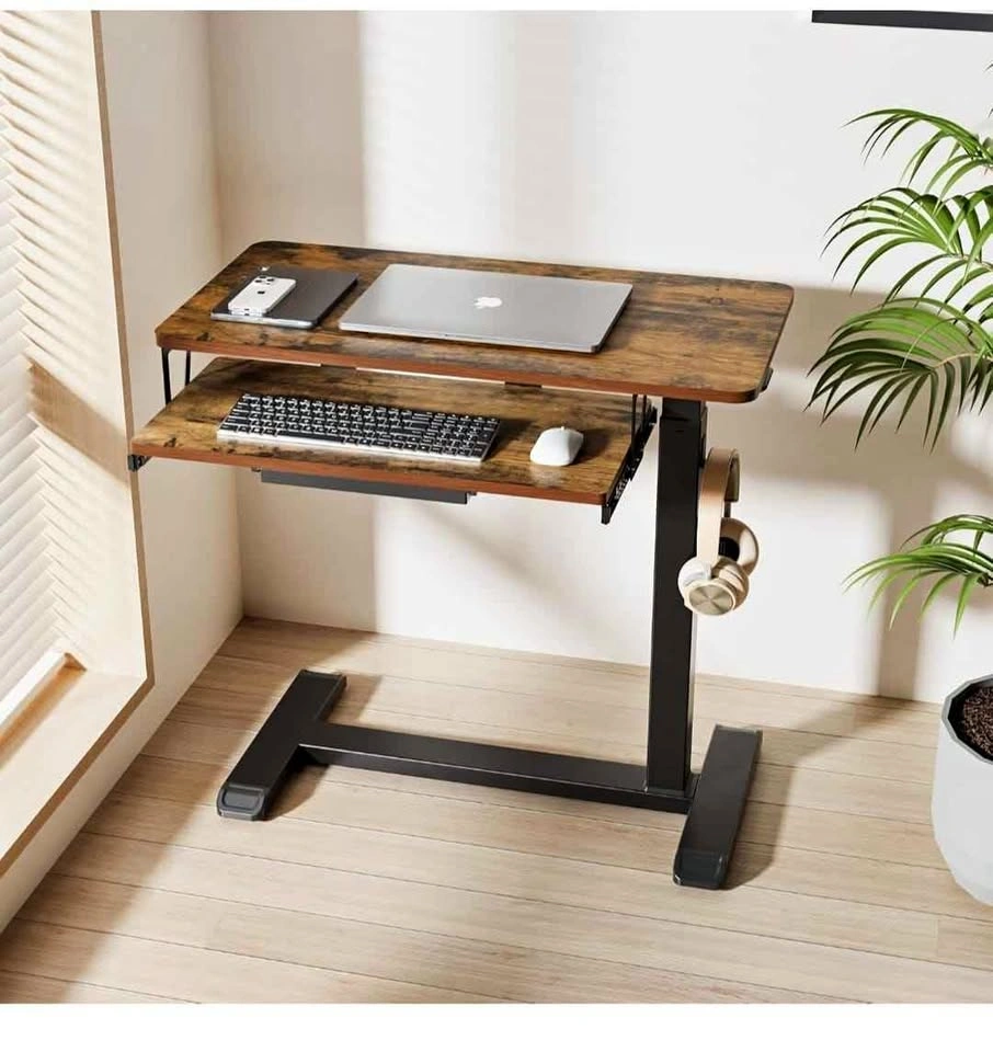 Adjustable Overbed Table with Wheels - Walnut