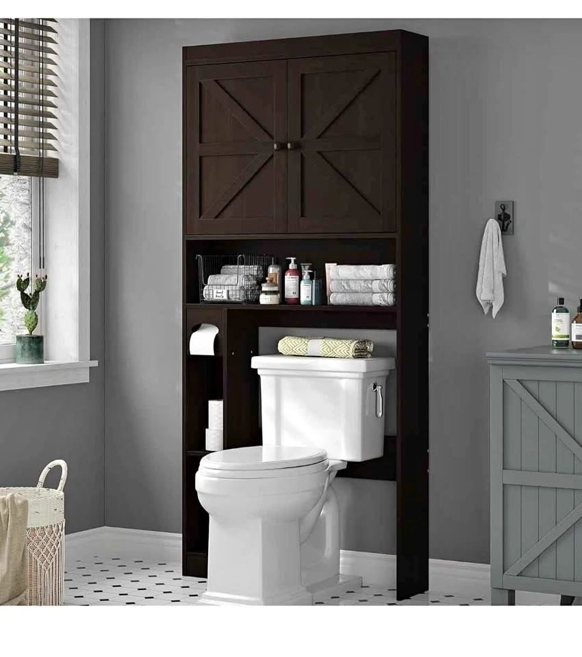 32.3''W Over Toilet Storage Cabinet with Barn Doors