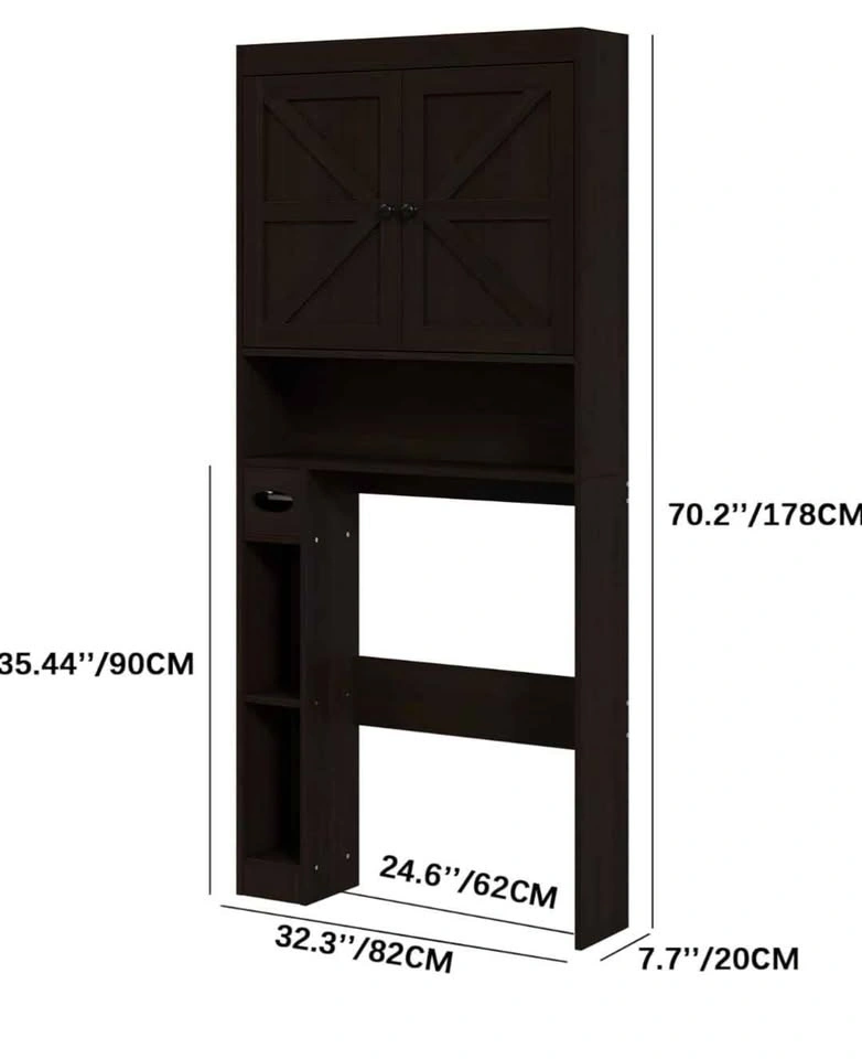 32.3''W Over Toilet Storage Cabinet with Barn Doors - photo 4