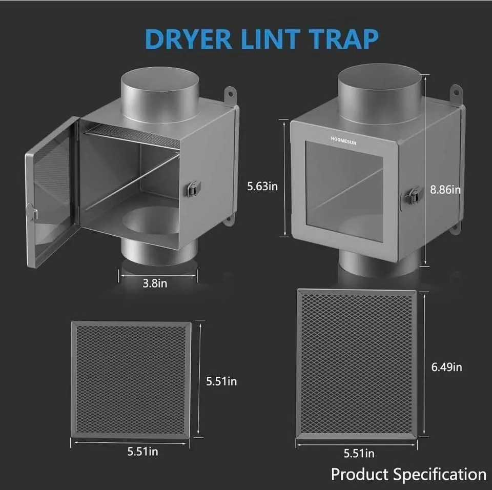 HOOMESUN Dryer Duct Lint Trap Indoor Dryer Vent Kit - photo 3