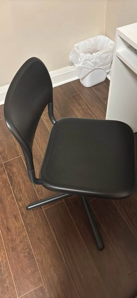 White Desk and Black Office Chair Combo - photo 3