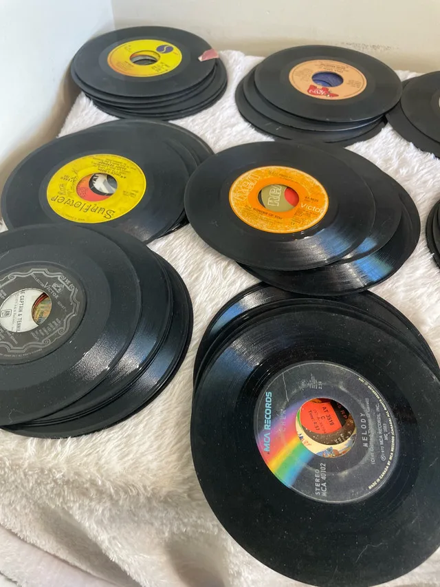 Vintage LP Record Collection Rock Disco Folk 45’s image indicator(3)