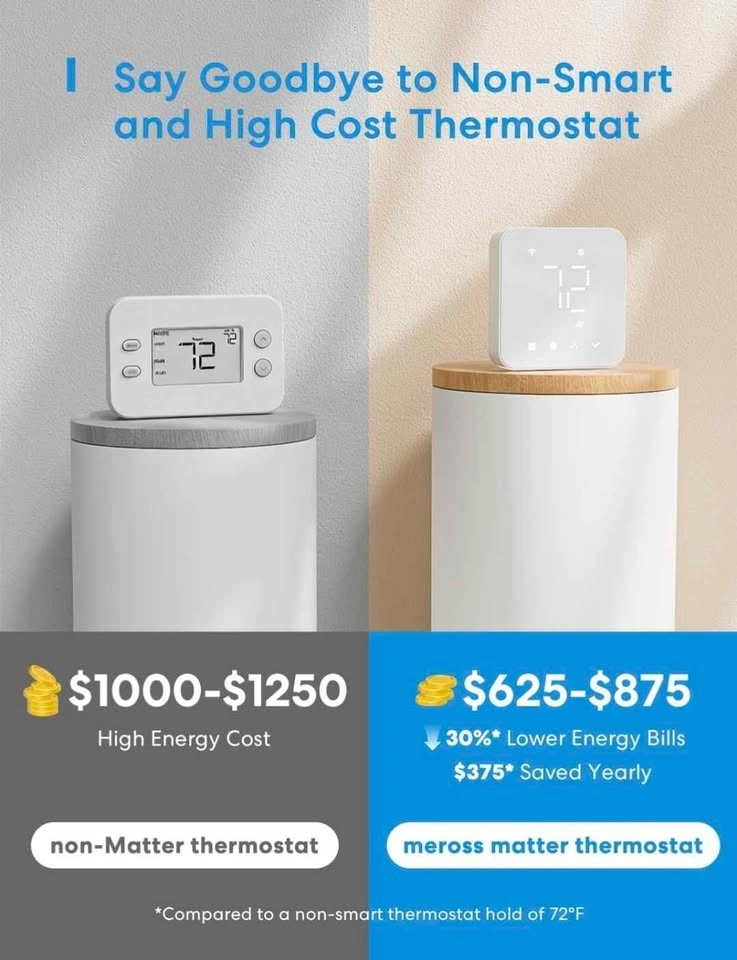 Meross Smart Thermostat WiFi Matter Alexa Apple Home Google - photo 3