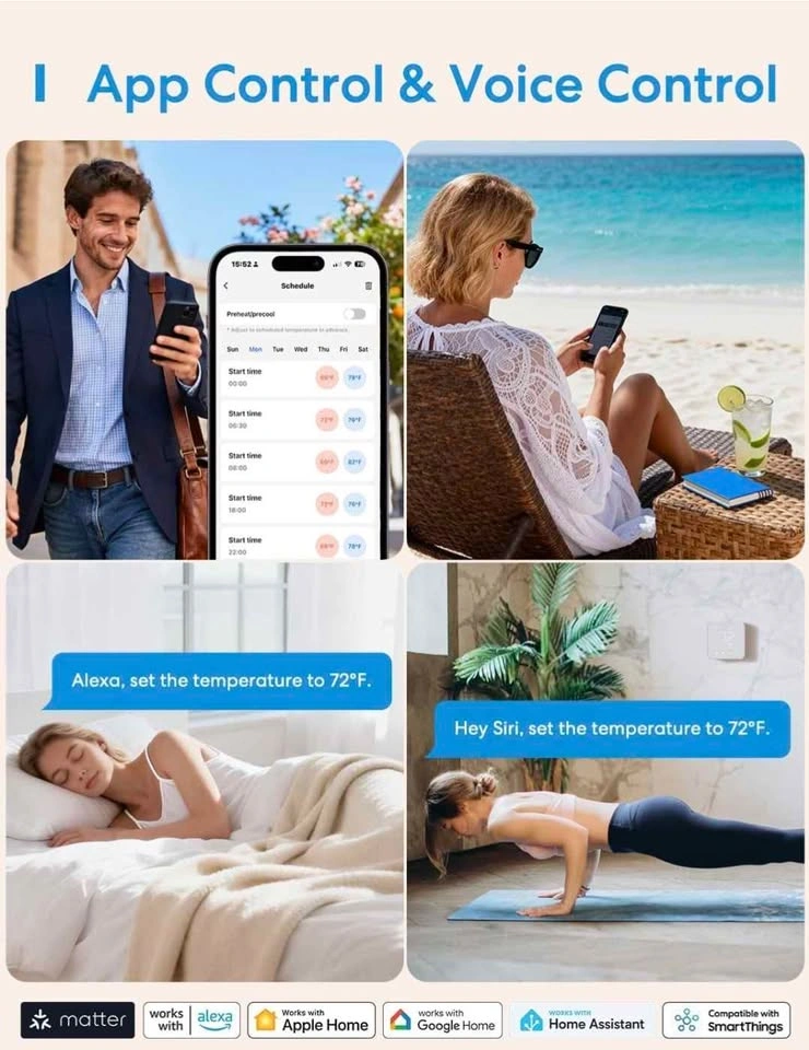 Meross Smart Thermostat WiFi Matter Alexa Apple Home Google - photo 4