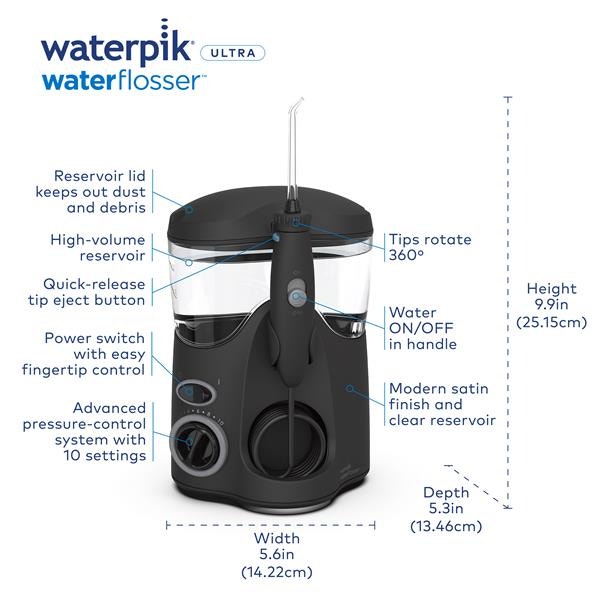 Waterpik Counter Top Black Ultra Water Flosser