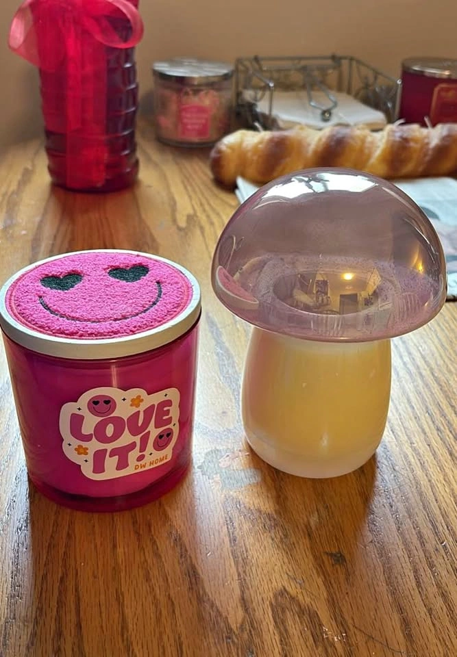 Smiley Face Candle & Mushroom Candle