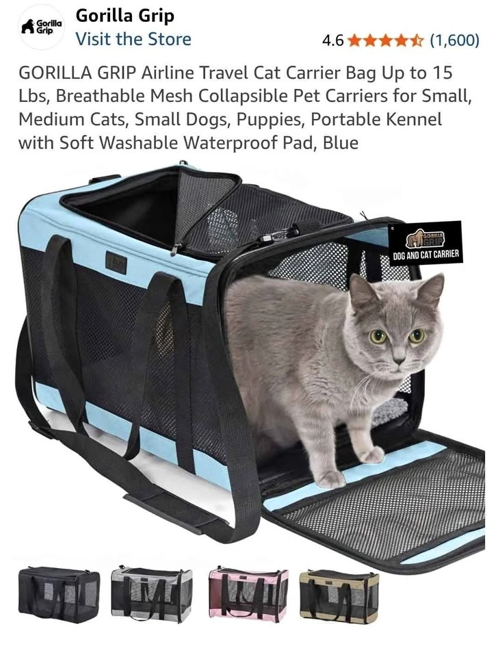 Sealed Gorilla Grip Airline Travel Cat Carrier Bag