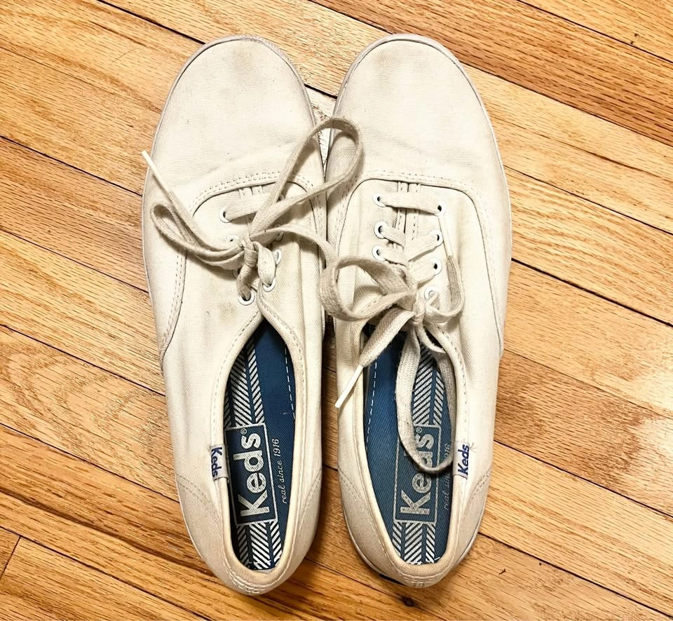 Keds Off-White Canvas Lace-Up Sneakers