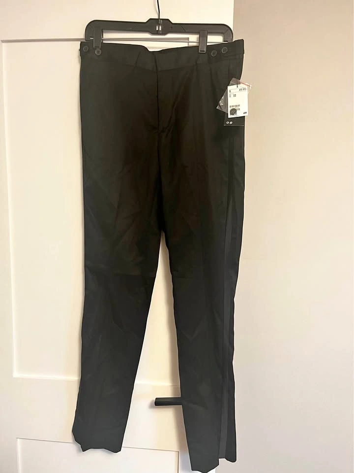 H&M Black Tuxedo Pants 33R New With Tags