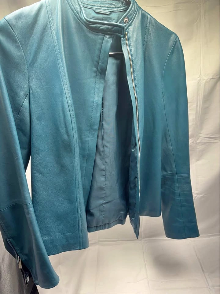 Emanuel Emanuel Ungaro Teal Leather Jacket