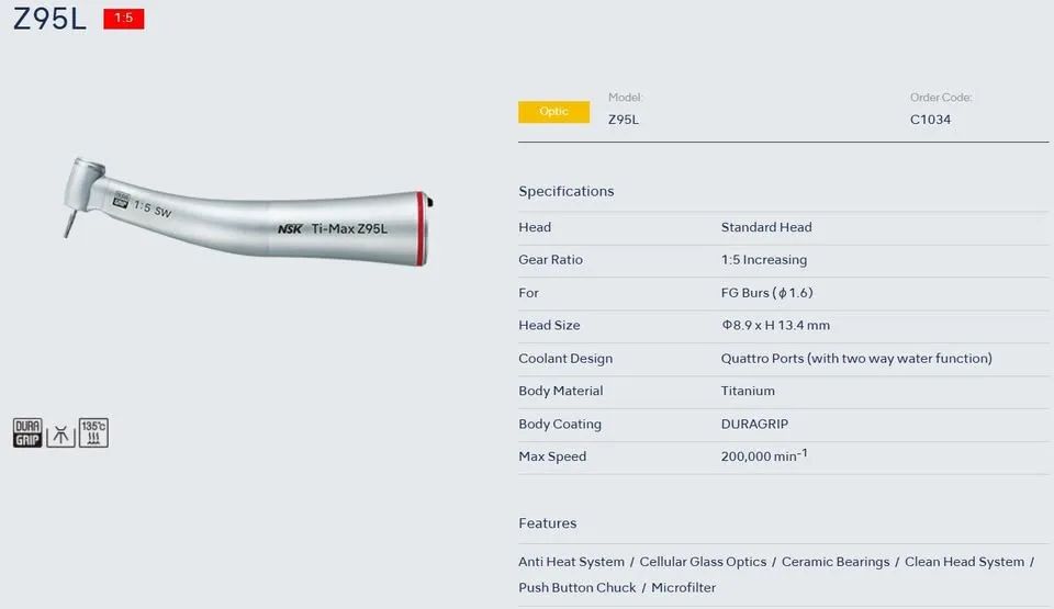 NSK Ti-Max X95L dental handpiece image indicator(3)