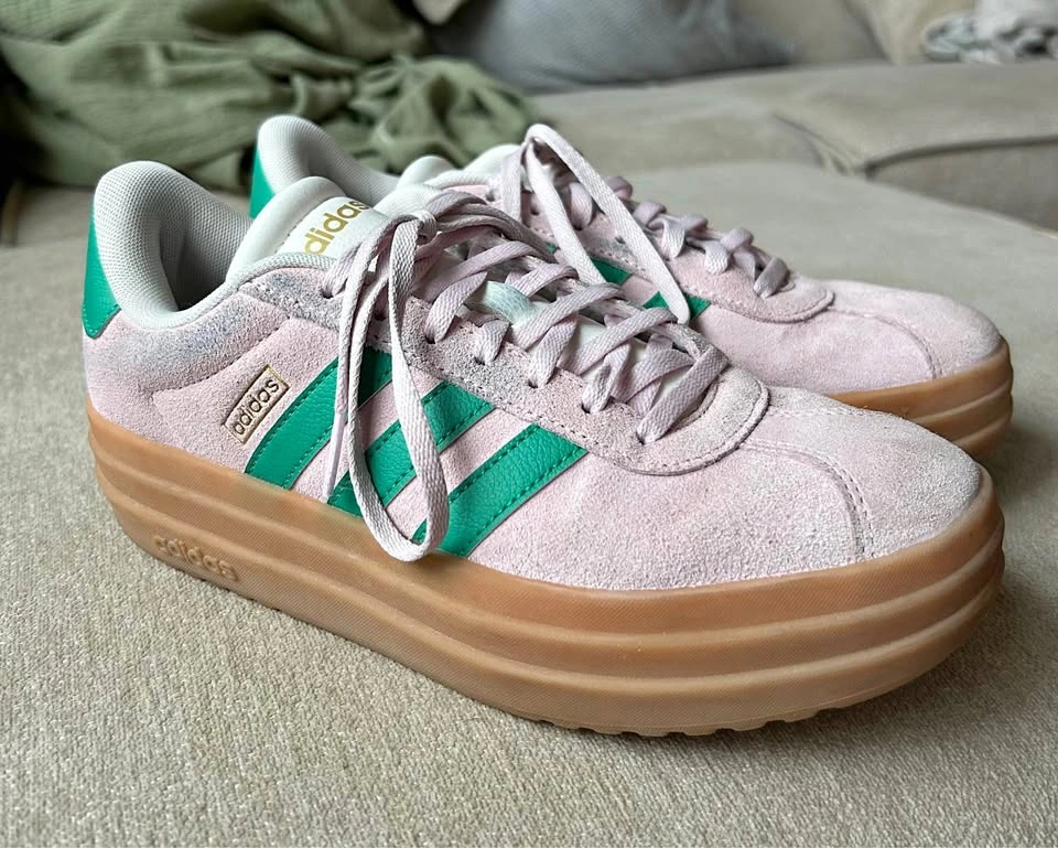 Adidas Women's Vl Court Bold Green/Pink Size 7.5