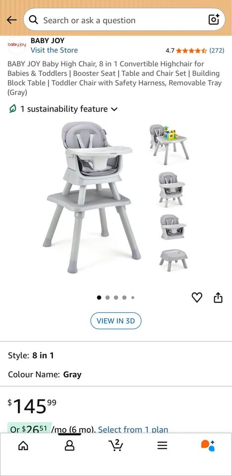 Baby Joy 8-in-1 Convertible High Chair - photo 4