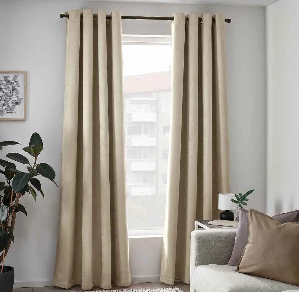 IKEA VIRTNA Blackout Curtains + Rod Set – Beige - photo 4