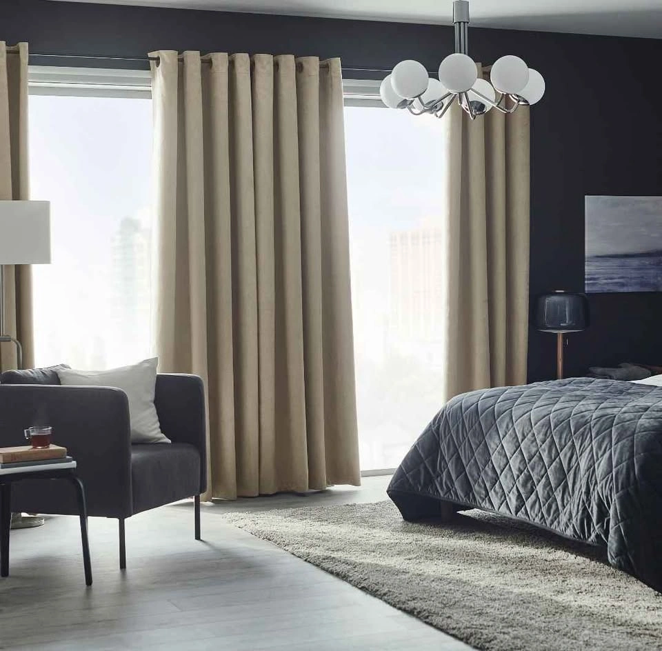 IKEA VIRTNA Blackout Curtains + Rod Set – Beige - photo 5