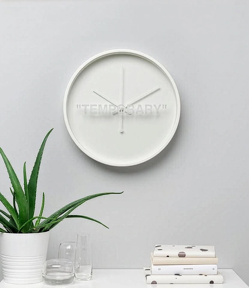 Virgil Abloh x IKEA MARKERAD "TEMPORARY" Wall Clock